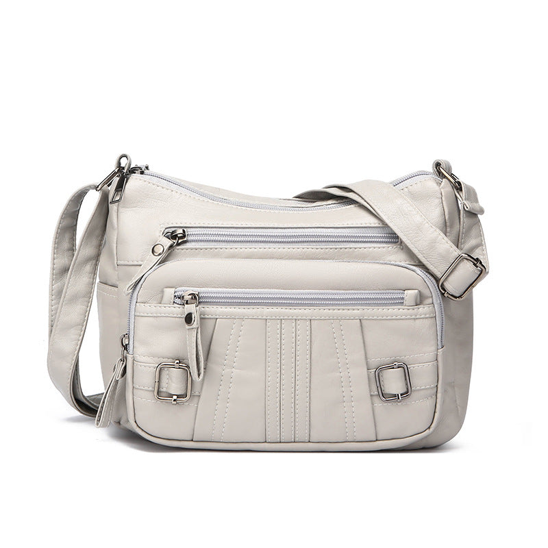 Versatile Casual Retro Messenger Bag with Shoulder Strap and Inner Zipper Pocket - Teleplus for Daily Use shoulder
