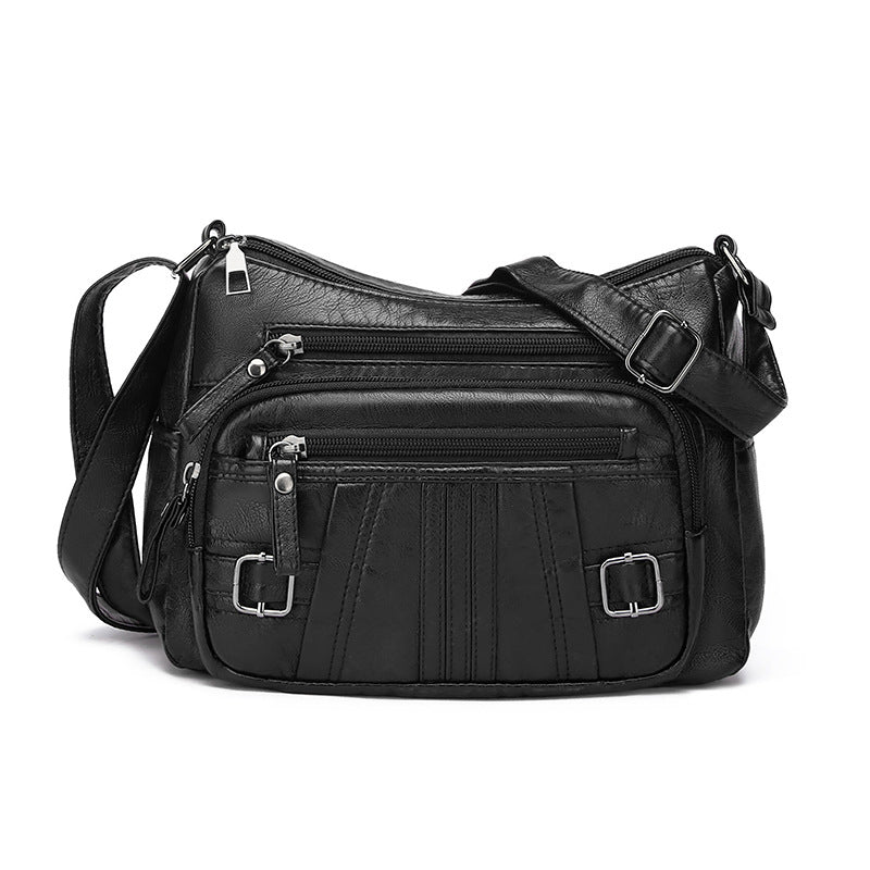 Versatile Casual Retro Messenger Bag with Shoulder Strap and Inner Zipper Pocket - Teleplus for Daily Use shoulder