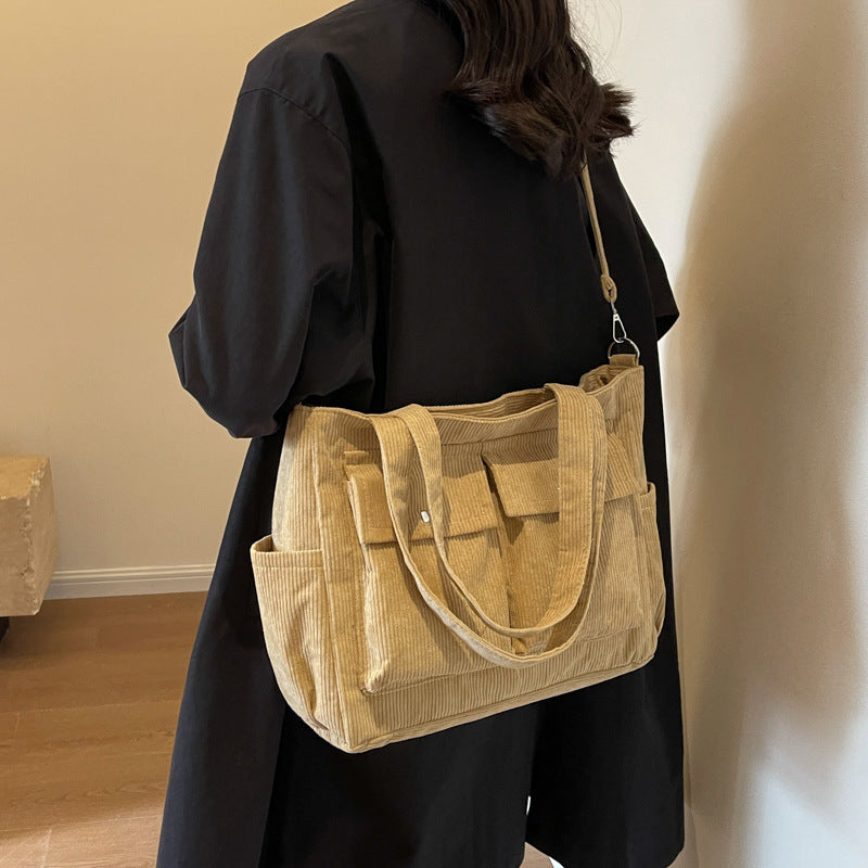 Versatile Commuting Crossbody Tote Bag with Velvet Finish and Multiple Colors - Teleplus in versatile commuting