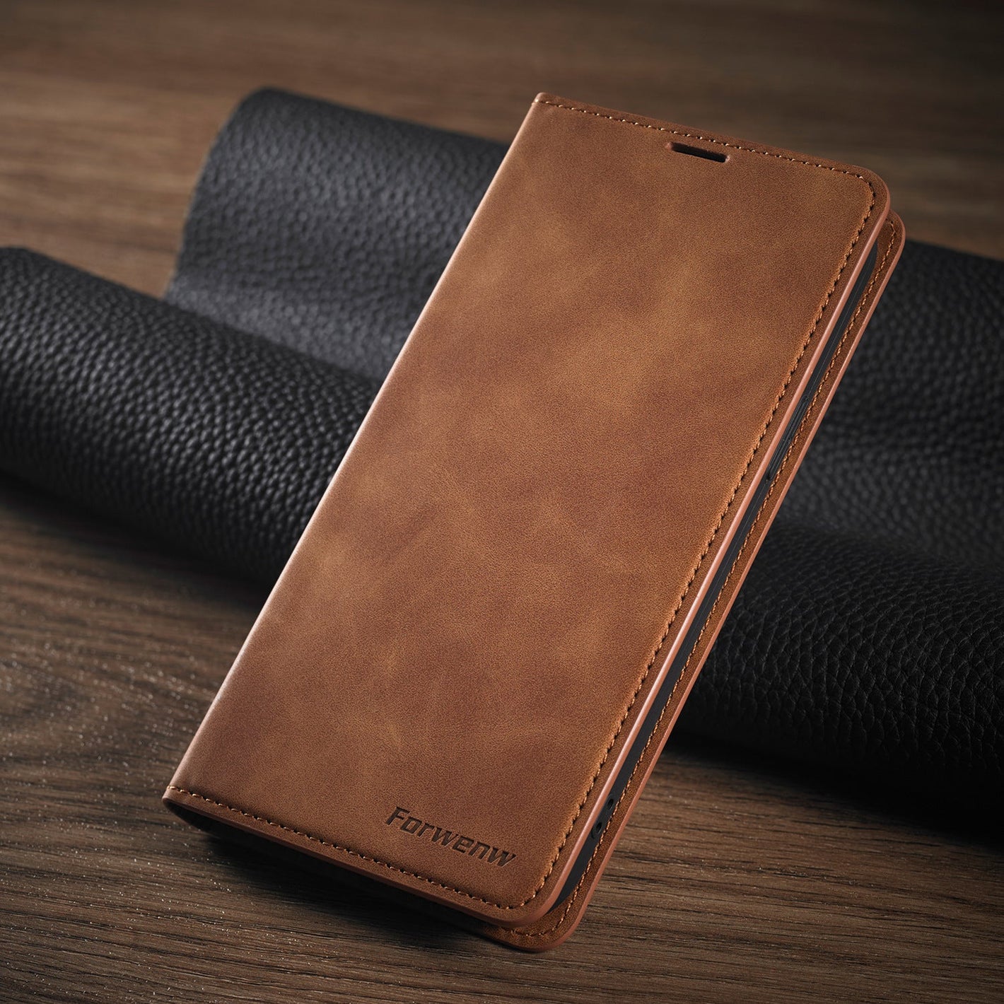 Versatile Flap Leather Case Wallet for Apple with Magnetic Card Slot - Phones versatile flap leather case wallet