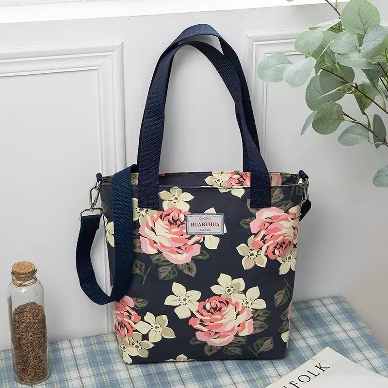 Versatile Large Capacity Floral Canvas Crossbody Shoulder Bag for Daily - Use versatile large capacity floral canvas