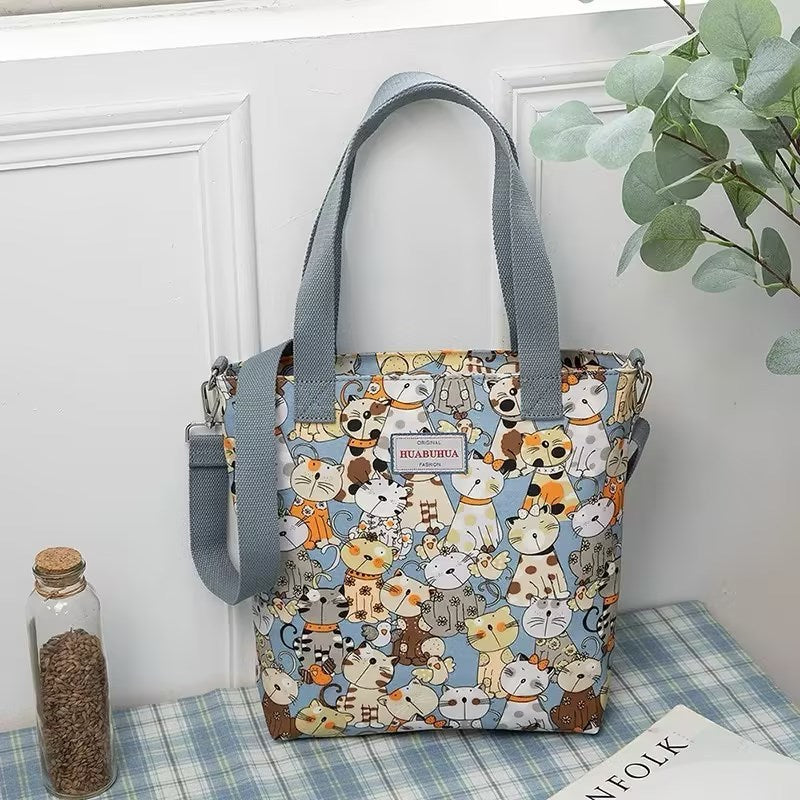 Versatile Large Capacity Floral Canvas Crossbody Shoulder Bag for Daily - Use versatile large capacity floral canvas