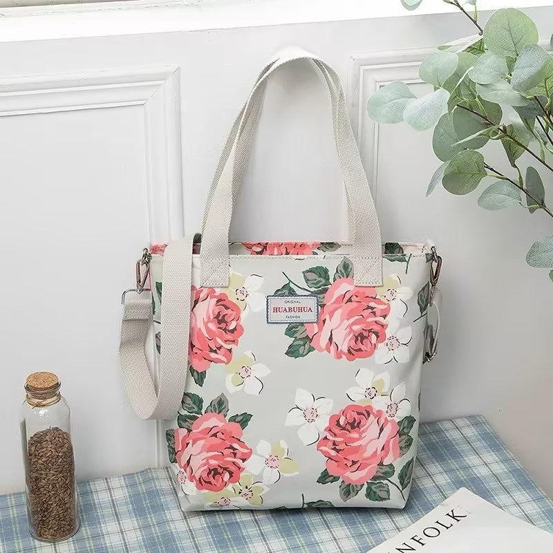 Versatile Large Capacity Floral Canvas Crossbody Shoulder Bag for Daily - Use versatile large capacity floral canvas