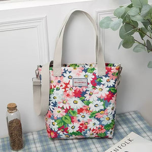 Versatile Large Capacity Floral Canvas Crossbody Shoulder Bag for Daily - Use versatile large capacity floral canvas