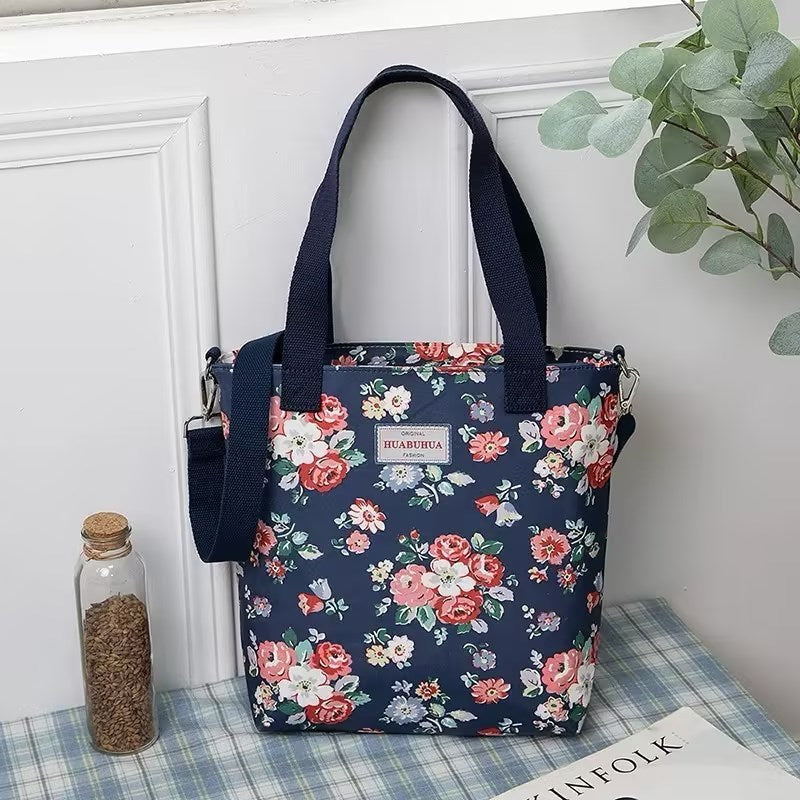 Versatile Large Capacity Floral Canvas Crossbody Shoulder Bag for Daily - Use versatile large capacity floral canvas