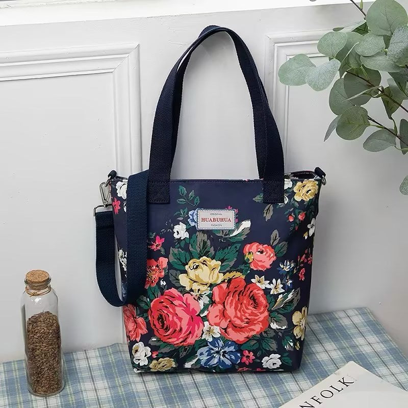Versatile Large Capacity Floral Canvas Crossbody Shoulder Bag for Daily - Use versatile large capacity floral canvas