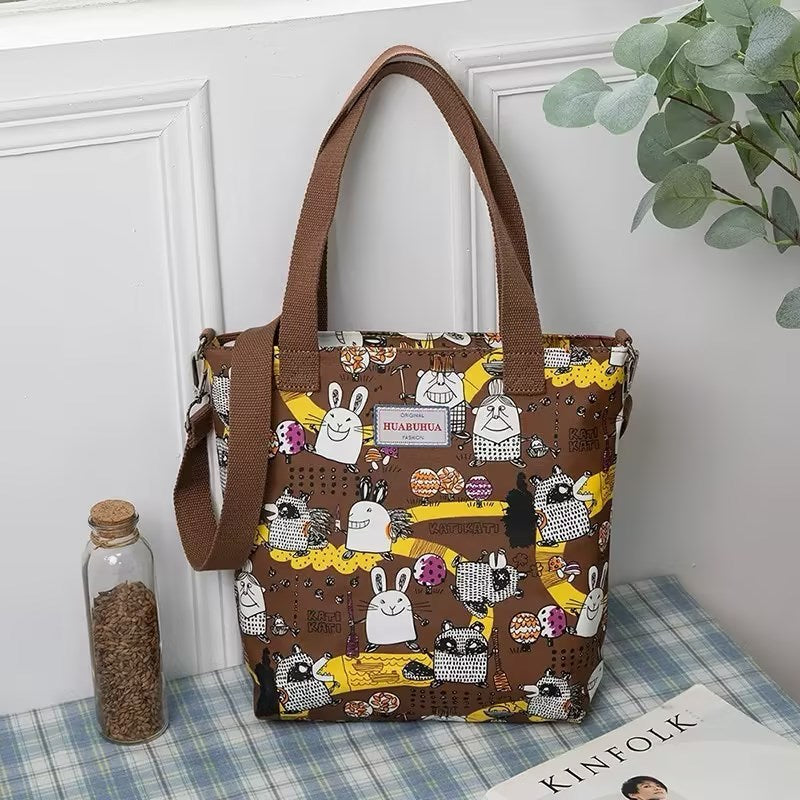 Versatile Large Capacity Floral Canvas Crossbody Shoulder Bag for Daily - Use versatile large capacity floral canvas