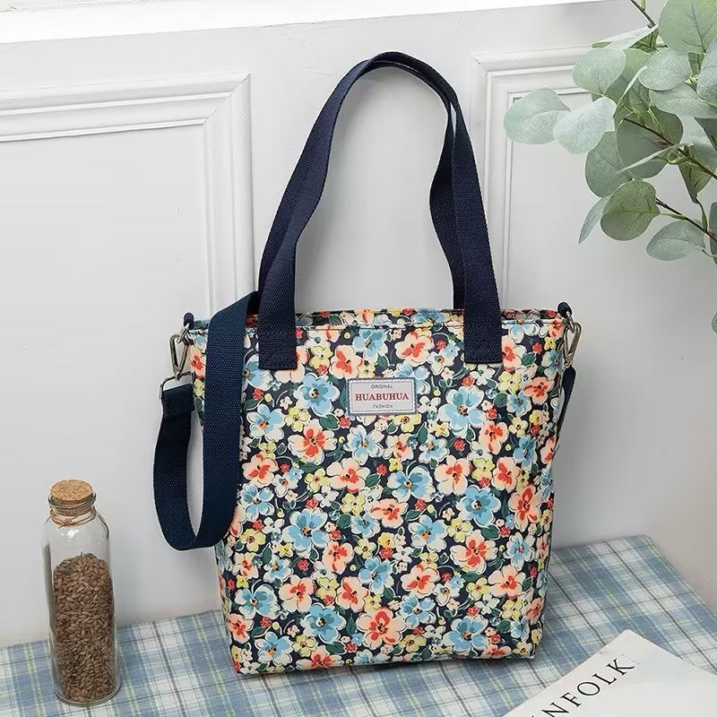 Versatile Large Capacity Floral Canvas Crossbody Shoulder Bag for Daily - Use versatile large capacity floral canvas