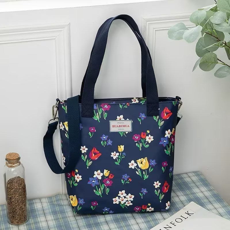 Versatile Large Capacity Floral Canvas Crossbody Shoulder Bag for Daily - Use versatile large capacity floral canvas
