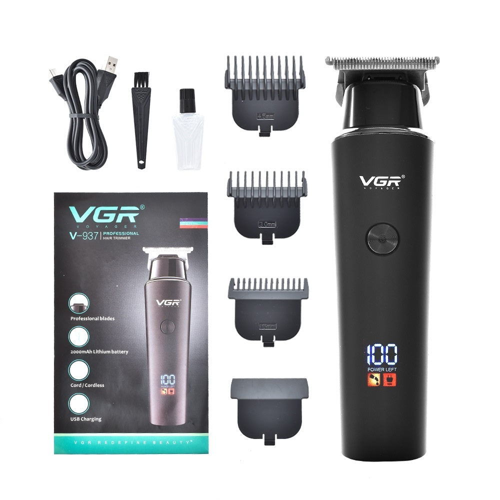 VGR937 Electric Clipper with LCD Display Dual-Purpose Power and Washable Blade - Teleplus vgr937 electric clipper lcd