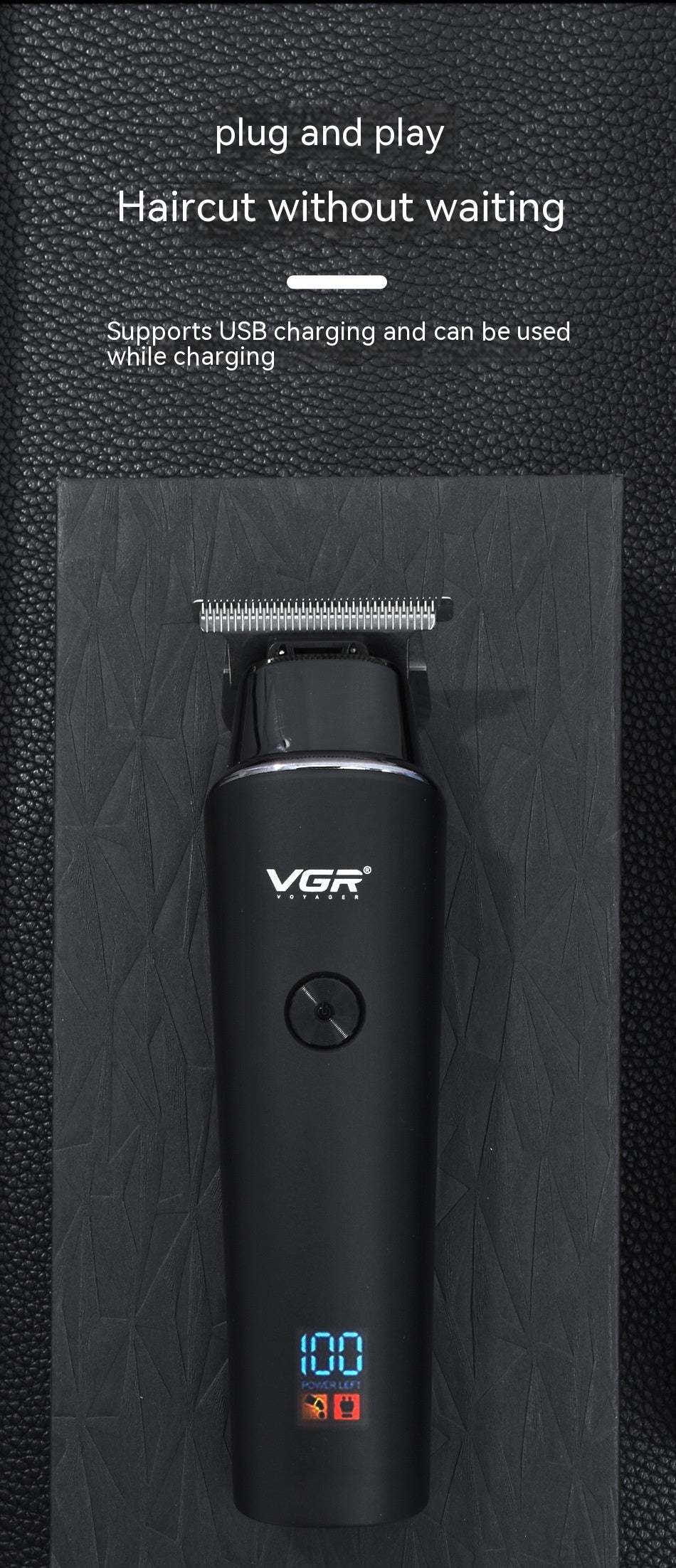 VGR937 Electric Clipper with LCD Display Dual-Purpose Power and Washable Blade - Teleplus vgr937 electric clipper lcd