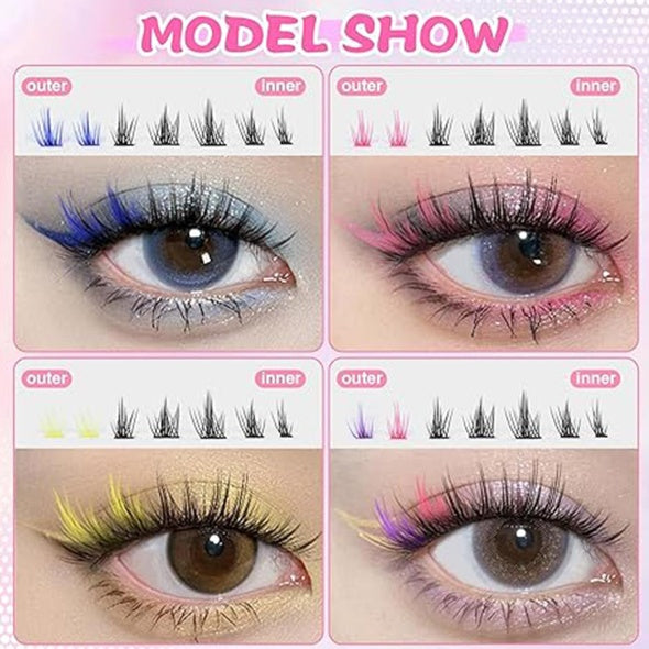 Vibrant Colored Lash Clusters for Manga Individual Lashes and - Teleplus colored lash clusters manga individual lashes