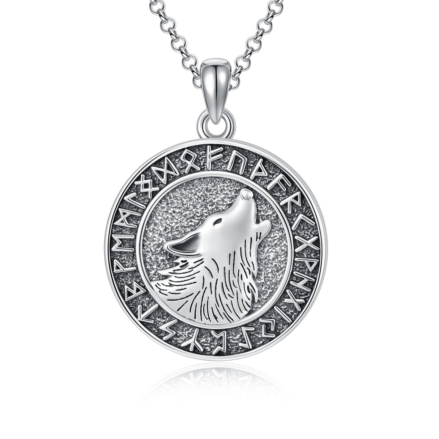 Norse Viking Wolf Necklace with Fenrir and Elder Futhark Runes - to Impress Your Inner God viking wolf necklace