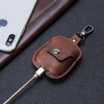 Vintage Crazy Horse Cowhide Keychain Compatible with iPhone US Market - Keychains Get Stylish Leather Headset united