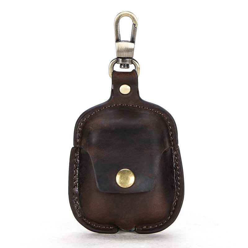 Vintage Crazy Horse Cowhide Keychain Compatible with iPhone US Market - Keychains Get Stylish Leather Headset united