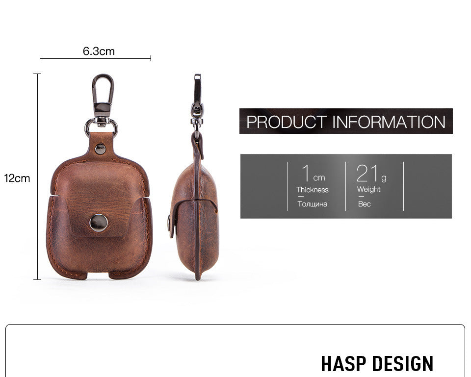 Vintage Crazy Horse Cowhide Keychain Compatible with iPhone US Market - Keychains Get Stylish Leather Headset united