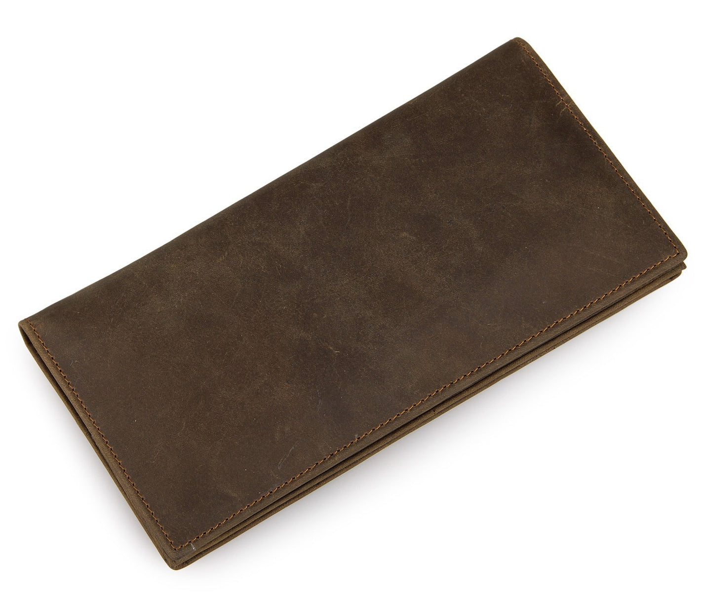 Vintage Crazy Horse Leather Long Wallet with Multiple Compartments - for Style Savvy Guys vintage crazy horse long