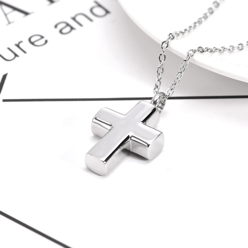 Vintage Cross Pendant Men’s And Women’s Stainless Steel Hip Hop Trend Necklace - Vintage Stainless Steel Cross