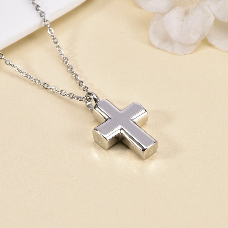 Vintage Cross Pendant Men’s And Women’s Stainless Steel Hip Hop Trend Necklace - Vintage Stainless Steel Cross