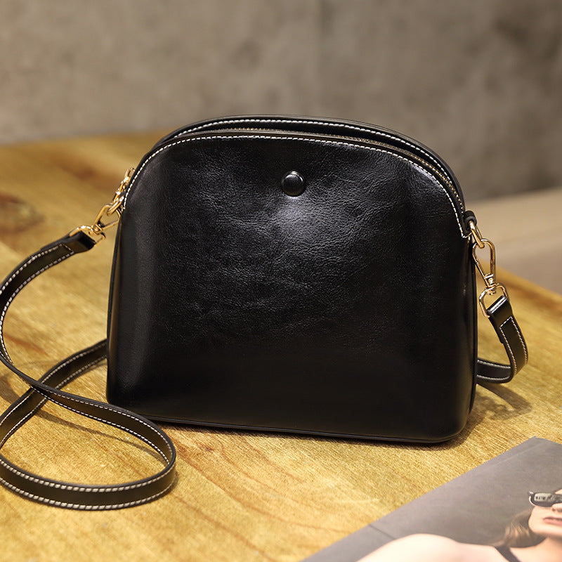 Vintage Female Leather Crossbody Bag with Niche Brown and Burgundy Options - Teleplus niche female leather crossbody bag
