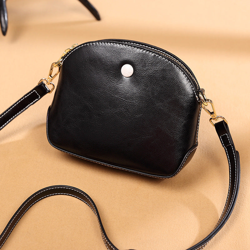 Vintage Female Leather Crossbody Bag with Niche Brown and Burgundy Options - Teleplus niche female leather crossbody bag