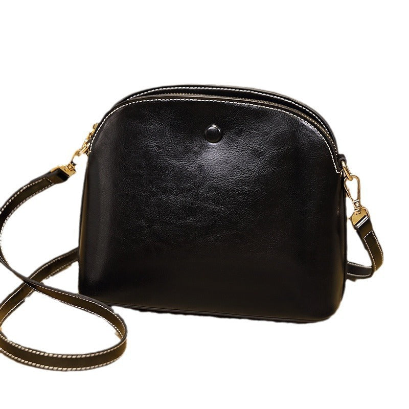 Vintage Female Leather Crossbody Bag with Niche Brown and Burgundy Options - Teleplus niche female leather crossbody bag