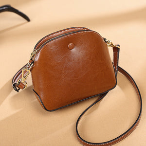 Vintage Female Leather Crossbody Bag with Niche Brown and Burgundy Options - Teleplus niche female leather crossbody bag