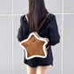 Vintage Furry Shoulder Bag Backpack Star Brown - Teleplus star backpack vintage furry shoulder bag