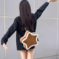 Vintage Furry Shoulder Bag Backpack Star Brown - Teleplus star backpack vintage furry shoulder bag