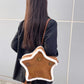 Vintage Furry Shoulder Bag Backpack Star Brown - Teleplus star backpack vintage furry shoulder bag