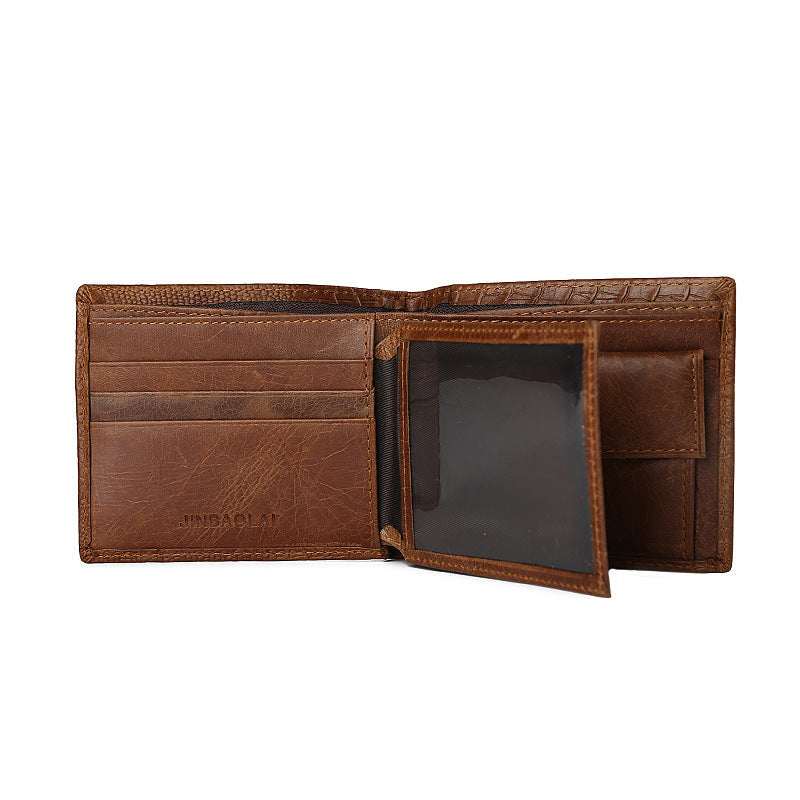 Vintage Genuine Leather Coin Purse with Durable Sewing Line - for Stylish Men vintage genuine leather coin purse