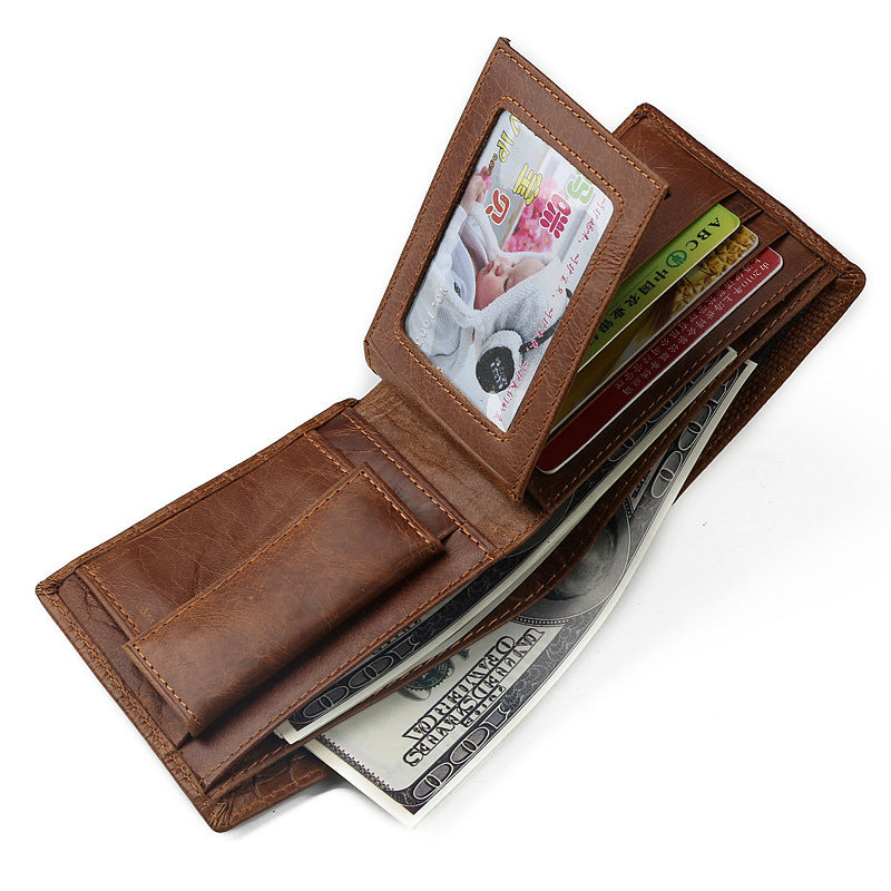Vintage Genuine Leather Coin Purse with Durable Sewing Line - for Stylish Men vintage genuine leather coin purse