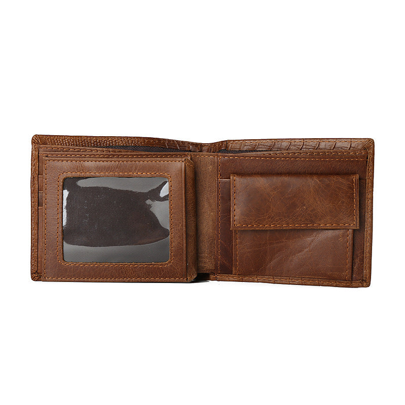 Vintage Genuine Leather Coin Purse with Durable Sewing Line - for Stylish Men vintage genuine leather coin purse