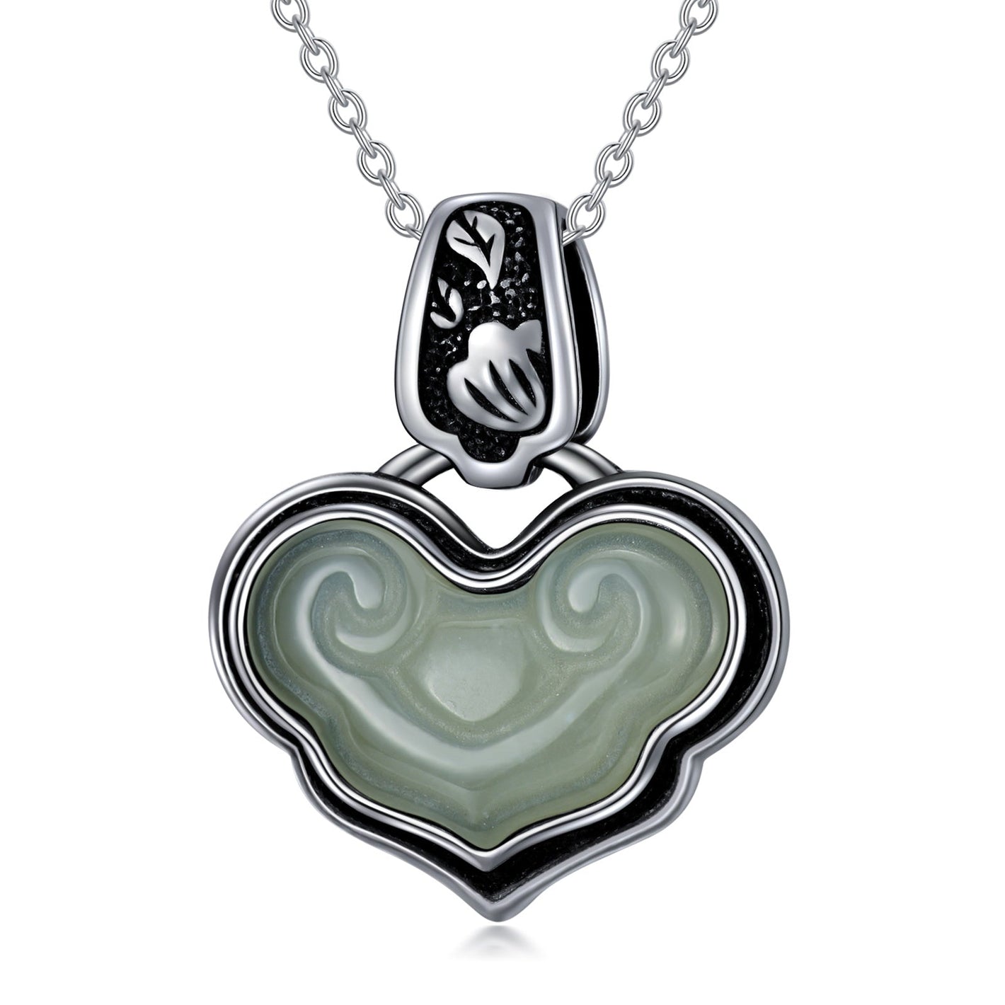 Vintage Heart Jade Necklace with Boho Style Pendant - for Queens and Lovers vintage heart jade pendant