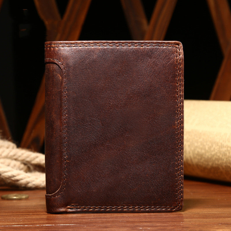 Vintage Leather Wallet with Card Slots and ID Window for United States - Upgrade Your Style Magic united states chf