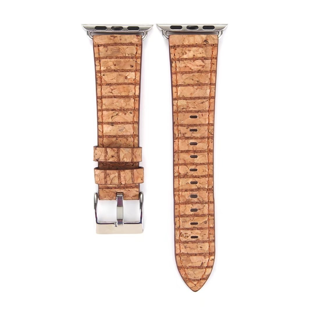 Vintage Leather Watch Leather Strap Wood Grain - Vintage Leather Watch Strap with Wood Grain Design