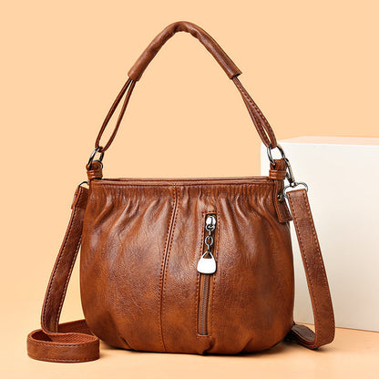 Vintage Shoulder Crossbody Bag with Polyester Cotton Lining and Multiple Colors - handbag vintage shoulder crossbody bag