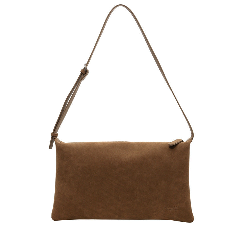 Vintage Suede Niche Bag with PU Inner Pocket for Daily - Use vintage suede niche bag