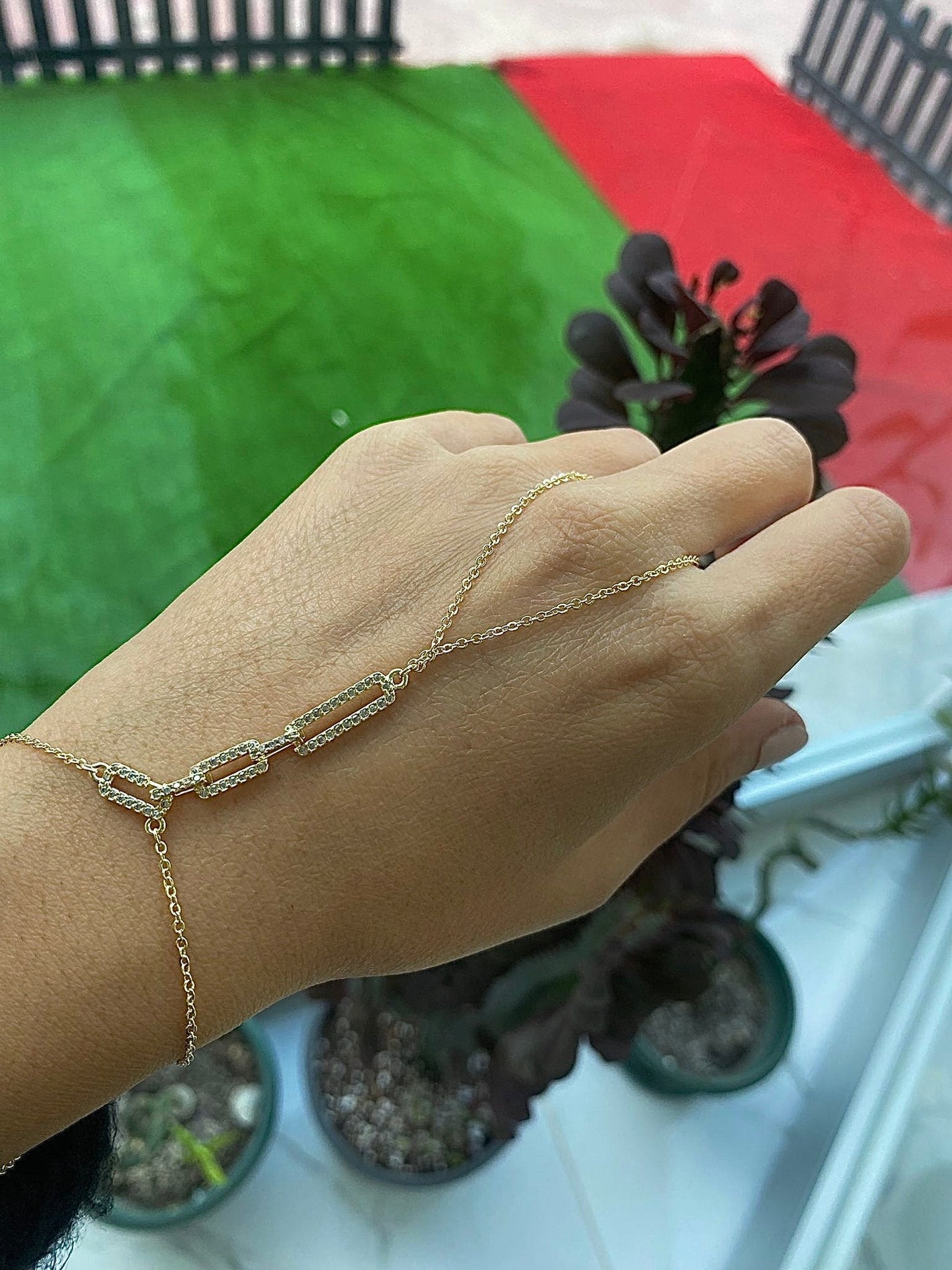 VIP Crystal Branded Hand Chain Bracelet Elegant Eastern Inspired Jewelry - Teleplus hand chain vip crystal branded