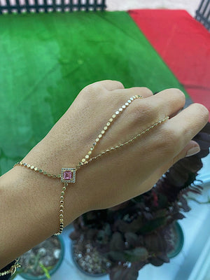 VIP Pink Sequin Hand Chain Bracelet Eastern Jewelry Inspired Statement Accessory - Teleplus hand chain vip pink sequin