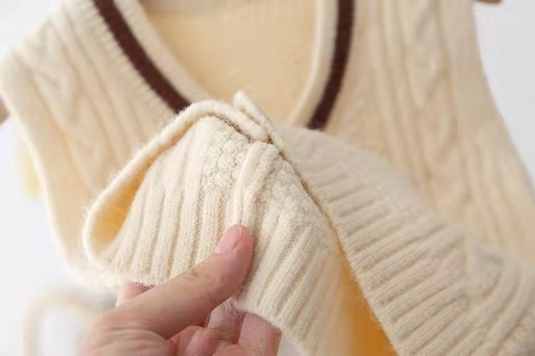 Viscous Fiber Leisure Beige Baby Sweater Vest Outwear in Multiple Sizes - Teleplus baby sweater vest outwear