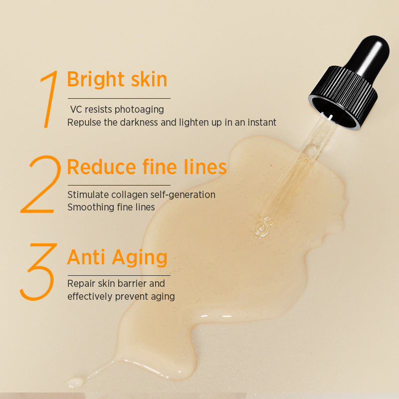 Vitamin C Brightening Serum Breaks Black Spots and Constrains Pores - While Your Glow vitamin c breaks brightens skin