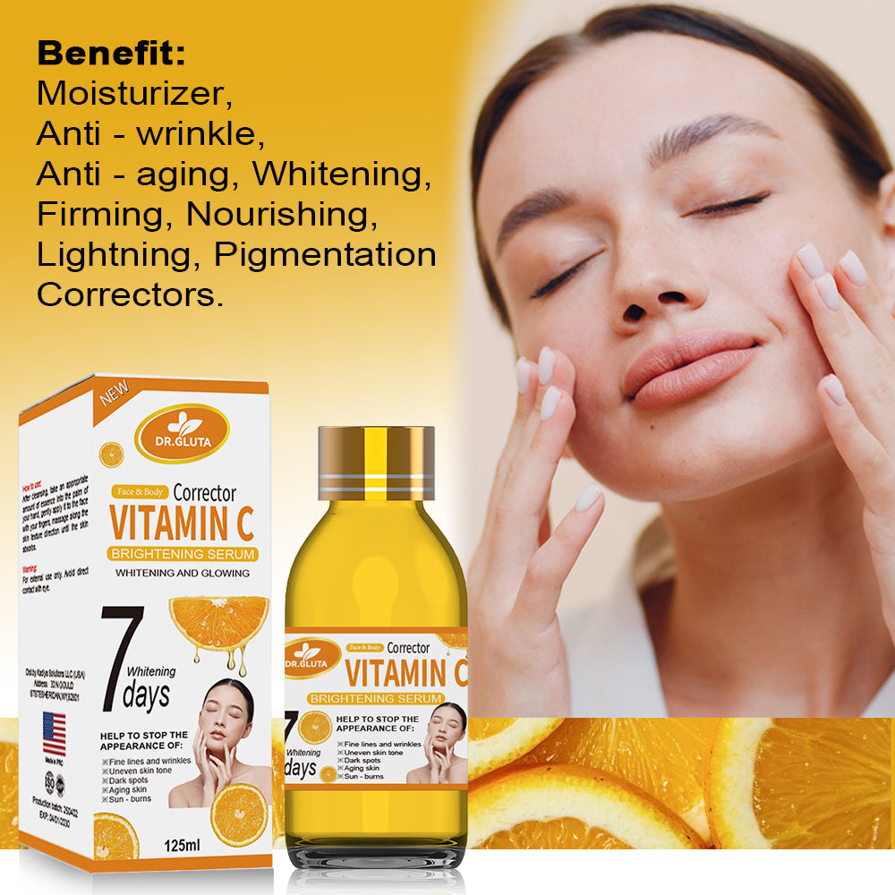 Vitamin C Face Serum for Glowing Skin Anti Aging Hyaluronic Acid Moisturizer - Teleplus