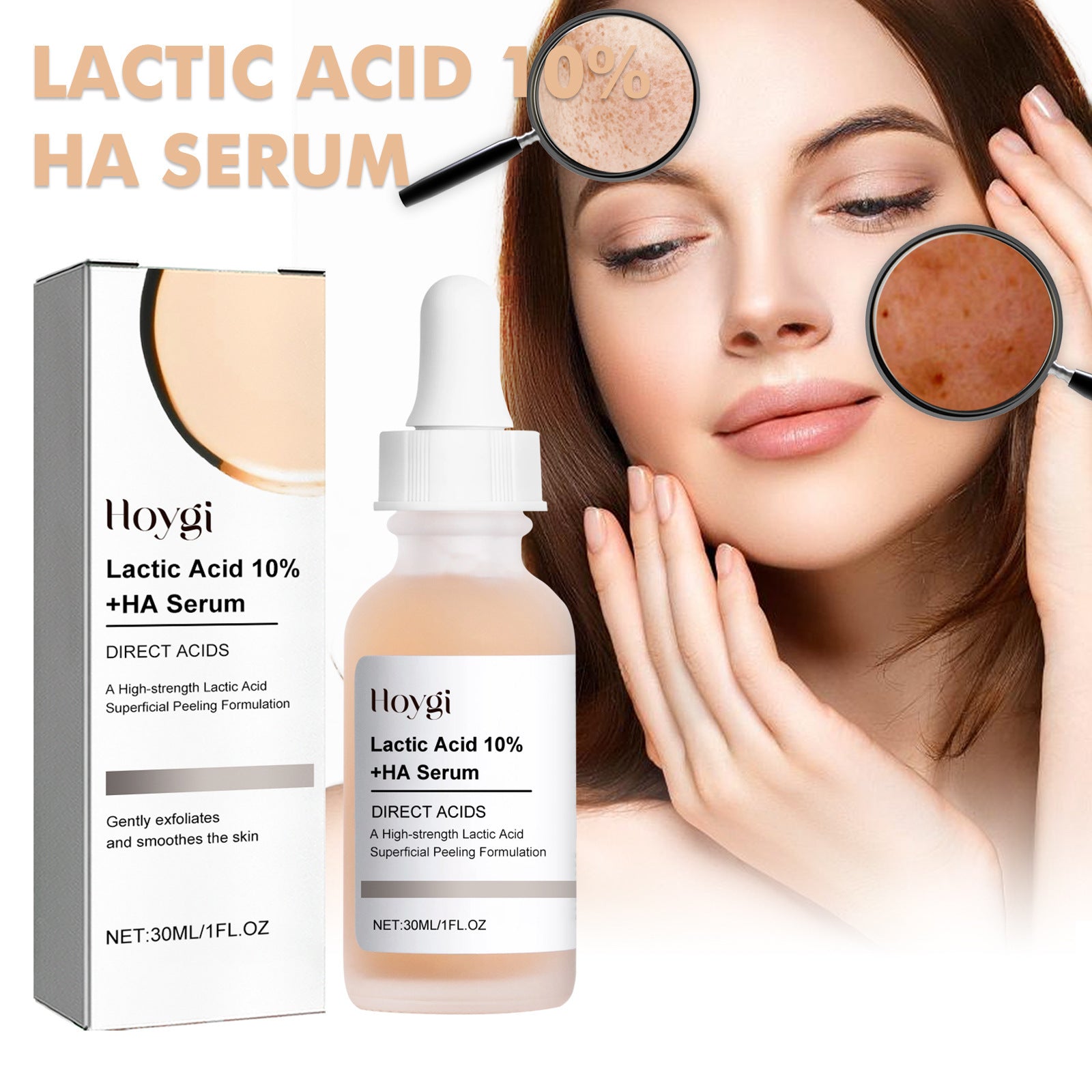 Vitamin C Face Serum with Lactic Acid Hyaluronic and Glycerin 30ml - lactic acid