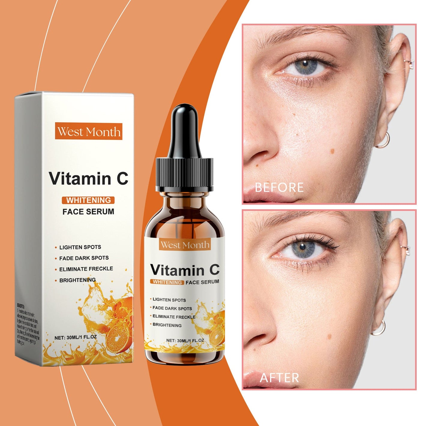 Vitamin C Hyaluronic Acid Serum for Face Moisturizing and Brightening Essence - Teleplus