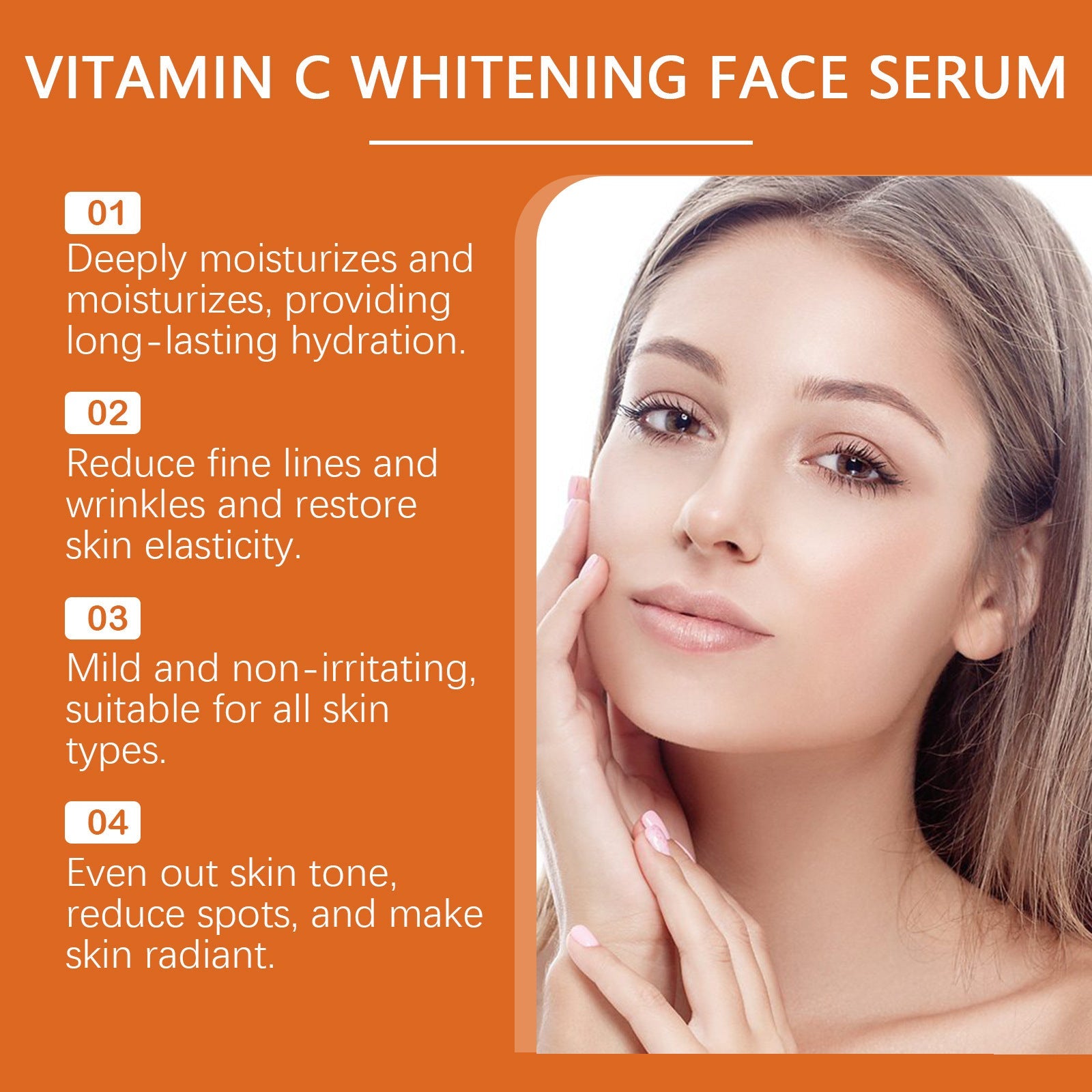 Vitamin C Hyaluronic Acid Serum for Face Moisturizing and Brightening Essence - Teleplus