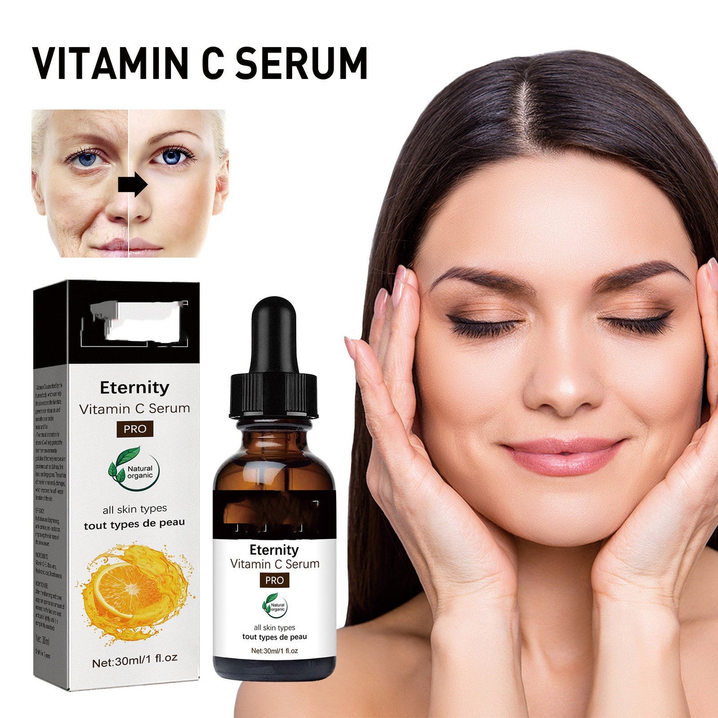 Vitamin C Serum for Skin Rejuvenation and Wrinkle Firming 30ml - Wrinkles Beware vitamin c serum fading wrinkle firming