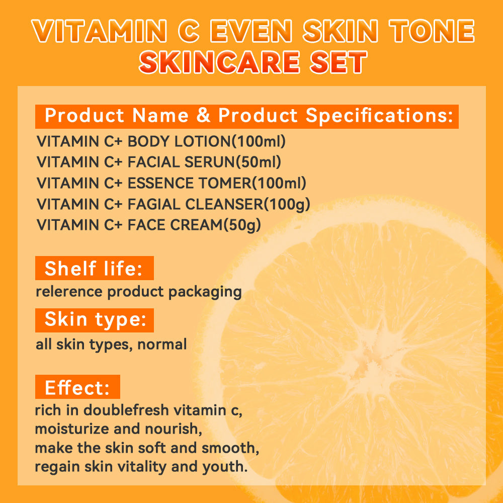 Vitamin C Skin Care Gift Set for Moisturizing and Brightening - Teleplus skin care gift set skincare types vitamin c