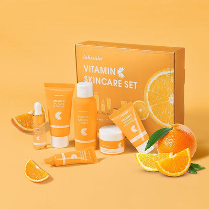 Vitamin C Skin Care Set Facial Products 6-Piece Bundle - Teleplus vitamin c skin care set facial