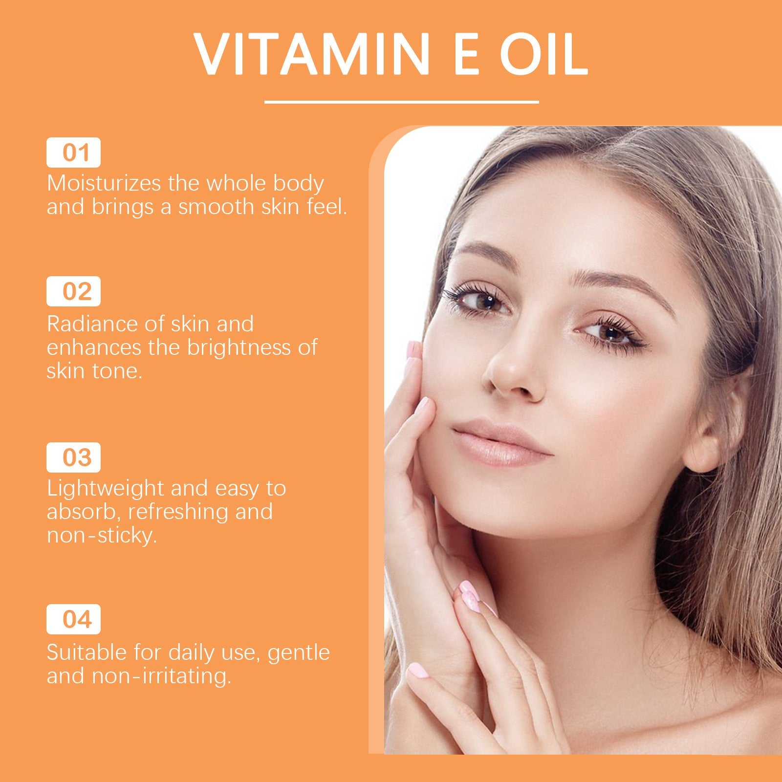 Vitamin E Skin Care Oil for Facial and Body Moisturizing Tender Massage - Teleplus facial body skin moisturizing tender